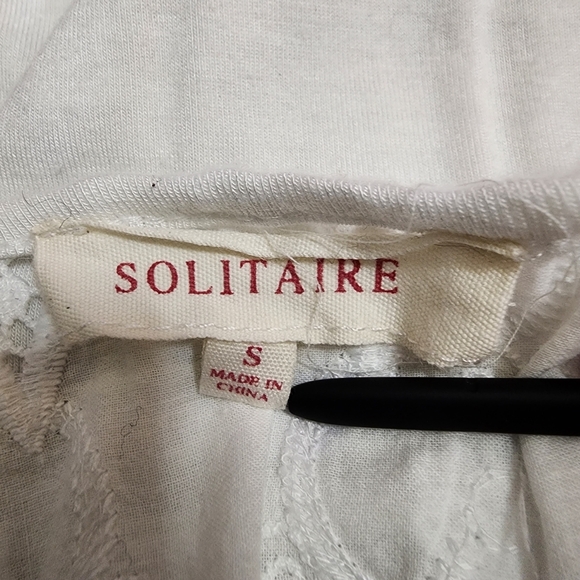 SOLITAIRE Size Small‎ White Floral Crochet Casual Summer Cottagecore Tank Top - Picture 9 of 11